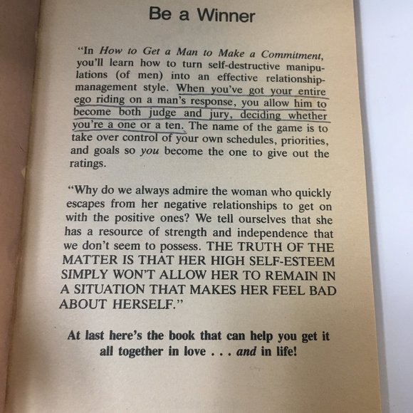 "How to get a man to make a commitment...or know when he never will" paperback - Picture 5 of 10